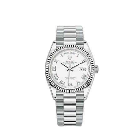Day-Date 36 Platinum - Fluted / White - Roman / President