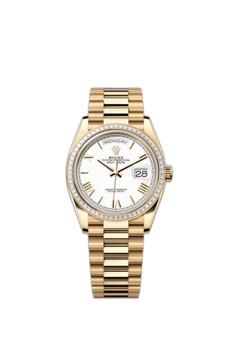 Day-Date 36 Yellow Gold - Baguette / White - Roman / President