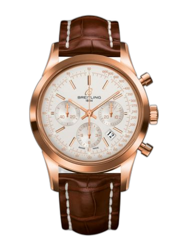 Transocean Chronograph Red Gold / Silver / Croco