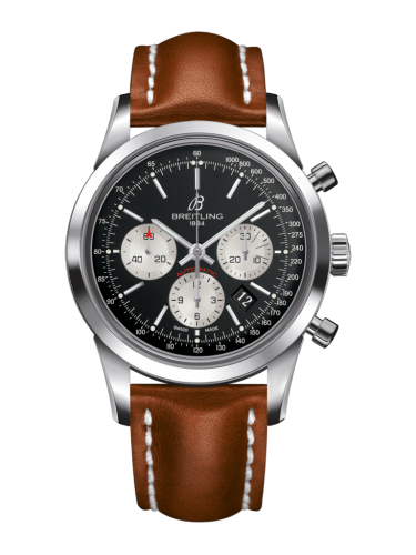Transocean Chronograph Stainless Steel / Reverse Panda / Calf / Folding
