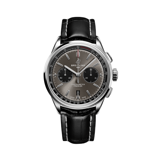 Premier B01 Chronograph 42 Stainless Steel / Anthracite / Croco / Folding