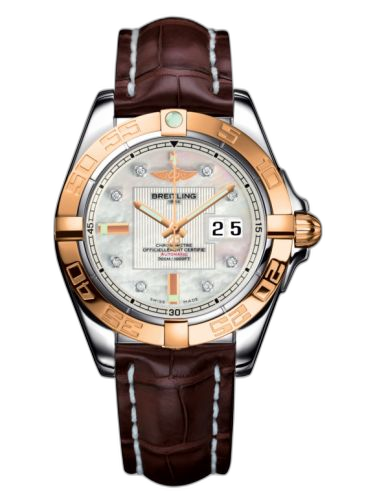 Galactic 41 Stainless Steel / Rose Gold / Pearl Diamond / Croco