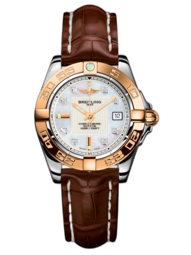Galactic 32 Stainless Steel / Rose Gold / Pearl Diamond / Croco
