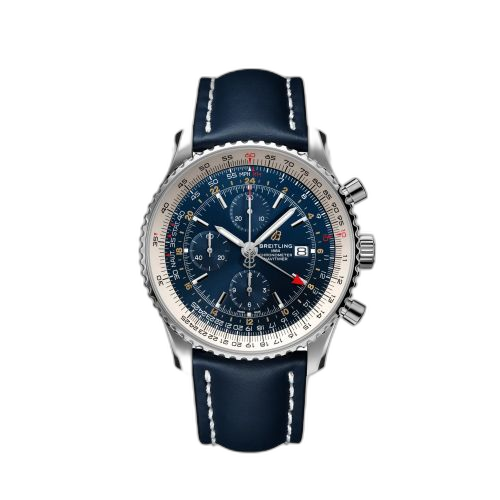 Navitimer 1 Chronograph GMT Stainless Steel / Blue / Calf / Pin