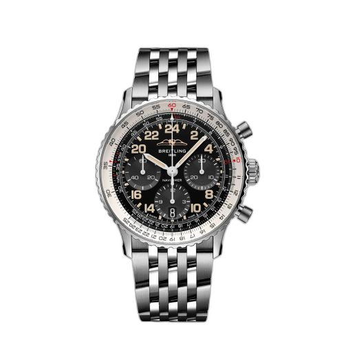 Navitimer B02 Chronograph 41 Cosmonaute Stainless Steel - Platinum / Black / Bracelet
