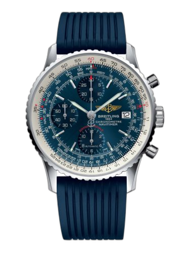 Navitimer Heritage Stainless Steel / Aurora Blue / Rubber