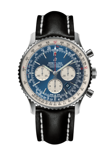 Navitimer 1 B01 Chronograph 46 Stainless Steel / Aurora Blue / Calf