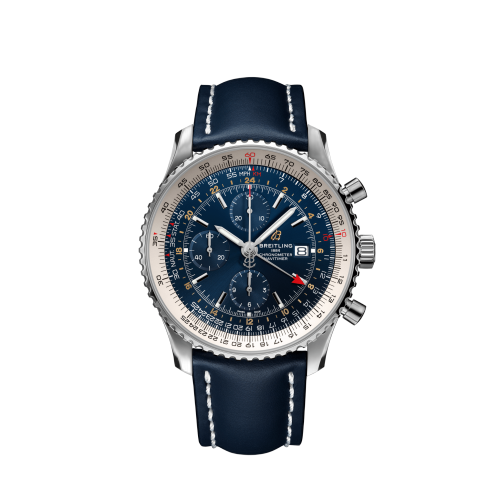 Navitimer 1 Chronograph GMT Stainless Steel / Blue / Calf / Folding
