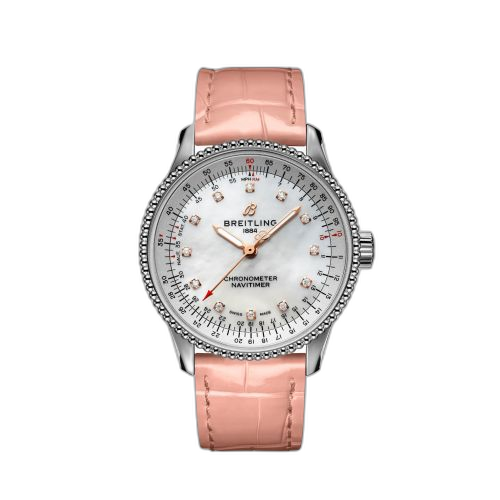 Navitimer 1 35 Automatic Stainless Steel / MOP / Croco / Pin