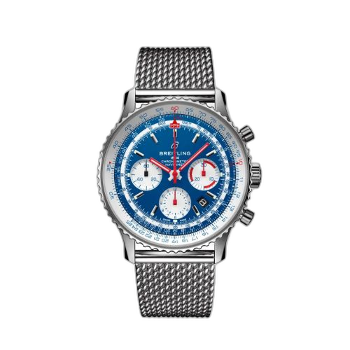 Navitimer 1 B01 Chronograph 43 Stainless Steel / Airline Editions American Airlines / Mesh