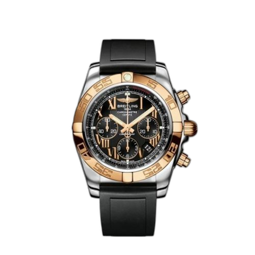 Chronomat 44 Stainless Steel / Rose Gold / Onyx Black Roman / Rubber