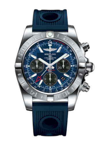 Chronomat 44 GMT Stainless Steel / Blackeye Blue / Rubber
