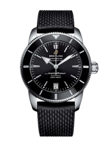 Superocean Heritage II 42 Stainless Steel / Black / Black / Rubber / Pin