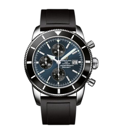 Superocean Heritage 46 Chronograph Stainless Steel / Black / Gun Blue / Rubber