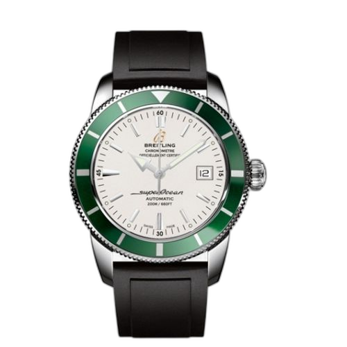 Superocean Heritage 42 Stainless Steel / Green / Stratus Silver / Rubber