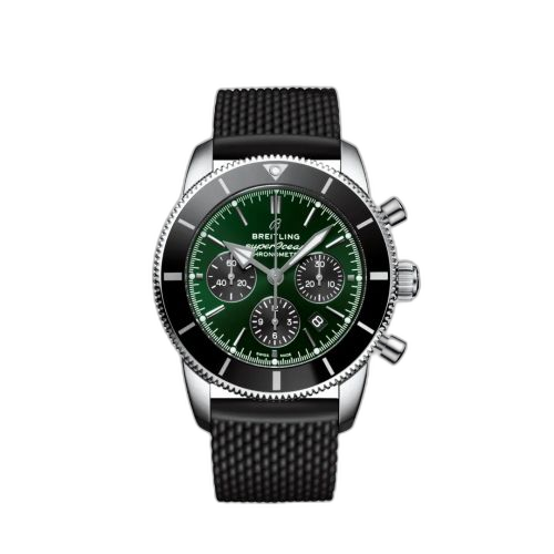 Superocean Heritage II B01 Chronograph 44 Stainless Steel / Green / Rubber