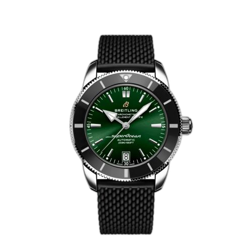 Superocean Heritage II 42 Stainless Steel / Green / Rubber / Folding