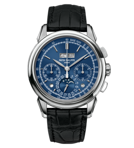 Perpetual Calendar Chronograph 5270 White Gold / Blue Double Chin