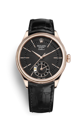 Cellini Dual Time Everose / Black / Alligator Black