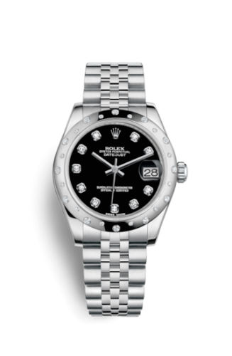 Datejust 31 Stainless Steel Domed Diamond / Jubilee / Black - Diamond