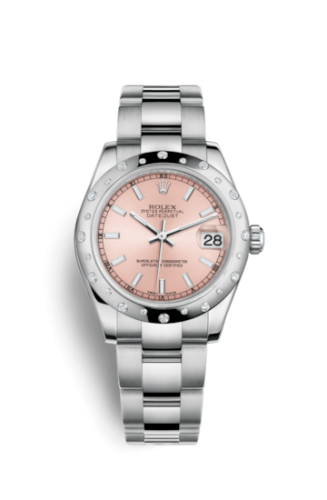 Datejust 31 Stainless Steel Domed Diamond / Oyster / Pink