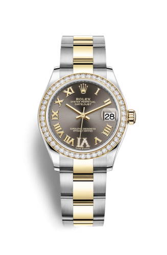 Datejust 31 Stainless Steel / Yellow Gold / Diamond / Grey - Roman / Oyster