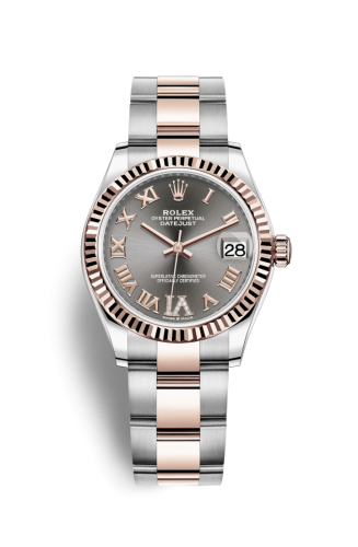 Datejust 31 Stainless Steel / Rose Gold / Fluted / Grey - Roman / Oyster