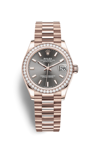 Datejust 31 Rose Gold / Diamond / Grey / President