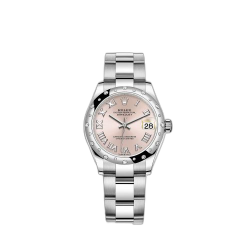 Datejust 31 Stainless Steel Domed Diamond / Oyster / Pink - Roman