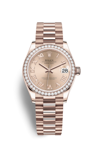Datejust 31 Rose Gold / Diamond / Rose - Roman / President