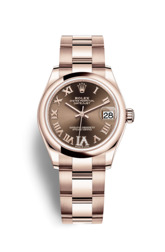 Datejust 31 Rose Gold / Domed / Chocolate - Roman / Oyster