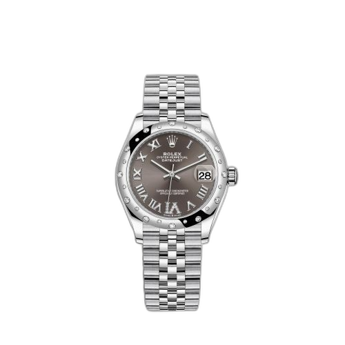 Datejust 31 Stainless Steel Domed Diamond / Jubilee / Grey - Roman