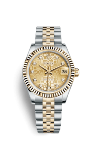 Datejust 31 Rolesor Yellow Fluted / Jubilee / Champagne Computer