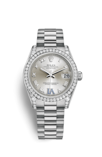 Datejust 31 White Gold Diamond / President / Silver Roman