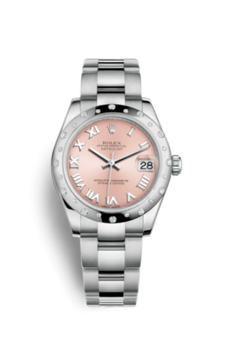 Datejust 31 Stainless Steel Domed Diamond / Oyster / Pink Roman