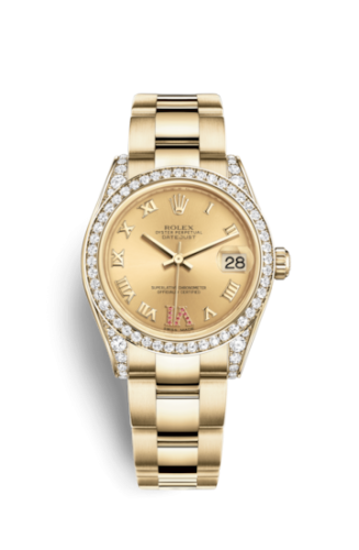 Datejust 31 Yellow Gold Diamond / Oyster / Champagne Roman