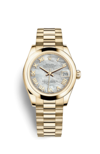 Datejust 31 Yellow Gold Domed / President / MOP Roman