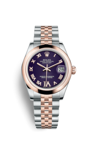 Datejust 31 Rolesor Everose Domed / Jubilee / Purple Roman