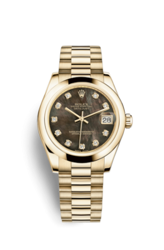 Datejust 31 Yellow Gold Domed / President / Black MOP
