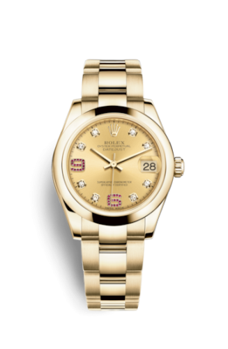 Datejust 31 Yellow Gold Domed / Oyster / Champagne Diamond