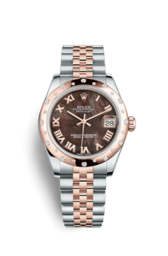 Datejust 31 Rolesor Everose Domed Diamond / Jubilee / Black MOP Roman