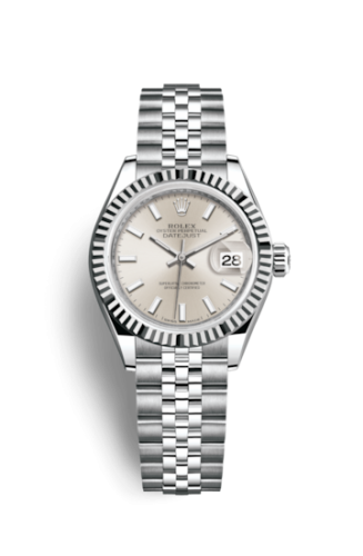 Lady-Datejust 28 Stainless Steel Fluted / Silver / Jubilee