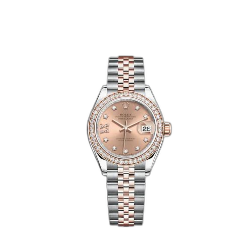 Lady-Datejust 28 Stainless Steel / Rose Gold / Diamond / Rose - Diamond / Jubilee