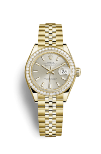 Lady-Datejust 28 Yellow Gold Diamond / Jubilee / Silver
