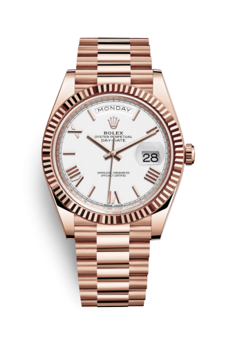 Day-Date 40 Everose / White - Roman