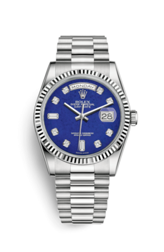 Day-Date 36 White Gold Fluted / President / Lapis Lazuli