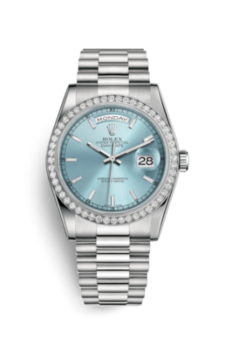 Day-Date 36 Platinum Diamonds / President / Ice Blue