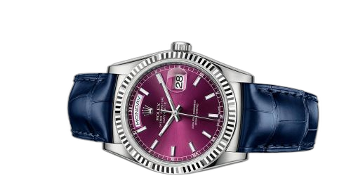 Day-Date 36 White Gold / Strap / Cherry