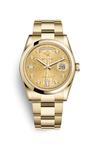Day-Date 36 Yellow Gold Domed / Oyster / Champagne Computer
