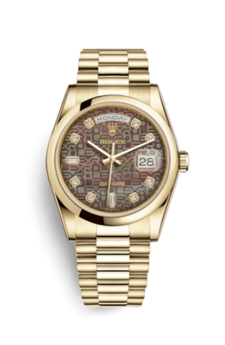 Day-Date 36 Yellow Gold Domed / President/ Black MOP Computer